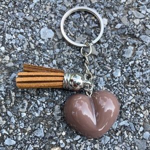 Epoxy Resin Booty Heart Keychain